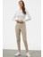 Jogger Rahat Kalıp Triko Pantolon - Bej 4