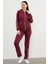 Sim Şerit Detaylı Eşofman Takım - Bordo 2