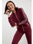 Sim Şerit Detaylı Eşofman Takım - Bordo 4