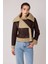 Önü Düğmeli Kürklü Crop Biker Ceket 3