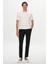Slim Fit Ekru Düz Örgü T-Shirt 1EF060638904M 5