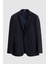 Slim Fit Lacivert Armürlü Takim Elbise Kombinli 0EFY5KMBN061M 1