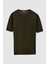 Slim Fit Haki Düz Örgü T-Shirt 1EF060638904M 1
