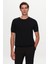 Slim Fit Siyah Düz Örgü T-Shirt 1EF060638904M 1