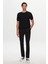 Slim Fit Siyah Düz Örgü T-Shirt 1EF060638904M 4