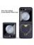 Samsung Galaxy Z Flip5 5g Case Heart-Chape Kickstand Glitter Pu Deri+Pc Telefon Kapağı (Yurt Dışından) 4