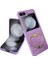 Samsung Galaxy Z Flip5 5g Case Heart-Chape Kickstand Glitter Pu Deri+Pc Telefon Kapağı (Yurt Dışından) 1