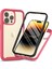 Apple iPhone 15 Pro Max 3'ü 1 Arada Koruma Telefon Kılıfı Tpu+Pc Kapağı Pet Ekran Koruyucu-Pembe (Yurt Dışından) 1
