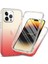Apple iPhone 15 Pro Max Gradyan Pc+Tpu Telefon Kılıfı Pet Ekranı Koruyucu-Kırmızılı Kırpma Anti-Çizelge Kapağı (Yurt Dışından) 1