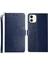Apple iPhone 12 Mini Telefon Kılıfı Y Şeklinde Çizgi Dez Doku Pu Deri Şık Cüzdan Kabuk Stand Kapağı 5.4 Inç-Mavi (Yurt Dışından) 1