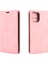Ipilek Dokunlu Deri Kabuk Cüzdan Stand Kılıfı Apple iPhone 12 Pembe (Yurt Dışından) 4