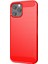 Apple iPhone 12/12 Pro Yumuşak Tpu Fırçalanmış Telefon Kılıfı Karbon Fiber Doku Iyi Korumalı Tpu Kabuk-Kırmızı (Yurt Dışından) 1