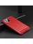 Apple iPhone 12/12 Pro Yumuşak Tpu Fırçalanmış Telefon Kılıfı Karbon Fiber Doku Iyi Korumalı Tpu Kabuk-Kırmızı (Yurt Dışından) 2