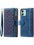 Apple iPhone 12 Mini Telefon Kılıfı Pu Deri Fermuarı Cep Kılıfı 5.4 Inç Stand Rhombus Doku Anti-Drop Telefon Cüzdan Kapağı Bilek Kayış Mavisi (Yurt Dışından) 1