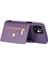 Apple iPhone 12 Mini Telefon Kılıfı Için 5.4 Inç Kickstand Tasarım Cüzdan Anti-Çizelge Damla Damlı Pu Deri+Tpu Mobile, Long Lanyard-Purple ile (Yurt Dışından) 4