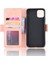 Pu Deri Birden Çok Kart Yuvası ile Deri Apple iPhone 12 Mini-Pink Için Şık Kapak (Yurt Dışından) 3