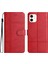 Apple iPhone 12 Mini Telefon Kılıfı 5.4 Inç Cowhide Doku Telefon Cüzdan Kılıf Damla Geçirmez Pu Deri Folyo Flip Kapak Katlama Stand Strap-Red ile (Yurt Dışından) 1