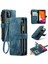 Apple iPhone 12 Mini Telefon Kılıfı Için Çok Fonksiyonlu Fermuarı Cep Cüzdanı Telefon Kapak Anti-Fall Pu Deri Deri Stand Kart Tutucu Kılıf Strap-Mavi (Yurt Dışından) 1