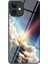 Yıldızlı Gökyüzü Desenli Cam+Pc+Tpu Apple iPhone 12 Mini-Meteor Için Geri Kılıf (Yurt Dışından) 1