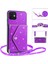 Apple iPhone 12 Mini Telefon Kılıfı Için 5.4 Inç Omuz Askısı Kickstand Kart Tutucu Kapak Işıltılı Toz Dekor-Mor ile Kapak (Yurt Dışından) 4