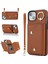 Apple iPhone 12 Mini Deri Kaplamalı Tpu Telefon Kickstand Case Zipper Cüzdan Crossbody Phone Cover-Brown (Yurt Dışından) 1