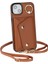 Apple iPhone 12 Mini Deri Kaplamalı Tpu Telefon Kickstand Case Zipper Cüzdan Crossbody Phone Cover-Brown (Yurt Dışından) 2