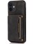 Apple iPhone 12 Telefon Kapağı Için Çok Kart Yuvaları Kickstand Tri-Kat Cüzdan Pu Deri+Tpu Koruyucu Geri Kılıf Kara Black (Yurt Dışından) 1
