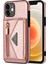 Apple iPhone 12 Telefon Kapağı Şok Geçirmez Fermuarlı Cep Cüzdan Tasarım Pu Deri+Tpu Kickstand-Pink ile Telefon Kılıfı (Yurt Dışından) 2