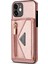 Apple iPhone 12 Telefon Kapağı Şok Geçirmez Fermuarlı Cep Cüzdan Tasarım Pu Deri+Tpu Kickstand-Pink ile Telefon Kılıfı (Yurt Dışından) 3
