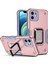 Apple iPhone 12 Telefon Kapağı Halkası Kickstand Çok Katmanlı Koruma Hibrit Sert Pc+Yumuşak Tpu Cep Telefon Kılıfı Için -Rose Altın (Yurt Dışından) 1