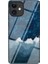Yıldızlı Desen Temperli Cam+Pc+Tpu Combo Geri Kılıf Apple iPhone 12 Mini Blue Için (Yurt Dışından) 1