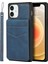 Apple iPhone 12 Mini Telefon Kılıfı Için Cilt Touch Pu Deri Kaplamalı Tpu Dikey Flip Kapak Kickstand ve Kart Yuvaları 5.4 Inç-Mavi (Yurt Dışından) 1