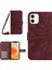 Apple iPhone 12 Mini Telefon Kılıfı 5.4 Inç HT04 Baskılı Ayçiçeği Pu Deri Deri Touch Manyetik Kapatma Cüzdan Stand Kapağı Omuz Kayışı Kırmızısı (Yurt Dışından) 1
