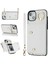 Apple iPhone 12 Mini Deri Kaplamalı Tpu Telefon Kickstand Case Zipper Cüzdan Crossbody Phone Cover-White (Yurt Dışından) 1