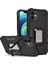 Ring Kickstand Çok Katmanlı Koruma Hibrit Sert Pc+Yumuşak Tpu Cep Telefon Kılıfı Apple iPhone 12-Black (Yurt Dışından) 1