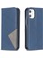 Apple iPhone 12 Mini 5.4 Inç-Mavi Için Kart Yuvaları ile Geometrik Desen Deri Standı Kasa (Yurt Dışından) 4
