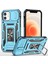 Apple iPhone 12 Telefon Kapağı Koruyucu Kılıf Pc+Tpu Ring Slayt Kameralı Kickstand Cep Telefon Kabuğu Kameralı Kapak Işık Mavi (Yurt Dışından) 1