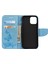 Iprostrest Çiçek Kelebek Deri Cüzdan Stand Kılıfı Apple iPhone 12 Mini Blue Için (Yurt Dışından) 4