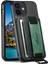 Apple iPhone 12 Mini Telefon Kılıfı H13 5.4 Inç Kart Tutucu Kılıfı Kickstand Deri Kaplamalı Pc+Tpu Telefon Kapak Black (Yurt Dışından) 1