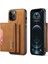 Pu Deri Manyetik Üç Katlı Cüzdan Telefon Kasası, Kickstand ile Apple iPhone 12/12 Pro-Brown (Yurt Dışından) 1