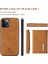 Pu Deri Manyetik Üç Katlı Cüzdan Telefon Kasası, Kickstand ile Apple iPhone 12/12 Pro-Brown (Yurt Dışından) 3
