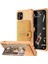Apple iPhone 12 Mini Telefon Kılıfı Kickstand Deri Kaplamalı Tpu Koruyucu Kapak Kart Tutucu [dahili Manyetik Sayfa] -Gold (Yurt Dışından) 1