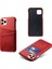 Apple iPhone 12 Mini Telefon Kılıfı Pu Deri Kaplamalı Plastik Kılıf 5.4 Inç Çift Kart Yuvaları Ince Koruyucu Kabuk-Kırmızısı (Yurt Dışından) 2