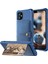 Apple iPhone 12 Mini Telefon Kılıfı Kickstand Deri Kaplamalı Tpu Koruyucu Kapak Kart Tutucu [dahili Manyetik Sayfa] -Blue (Yurt Dışından) 1