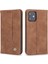Apple iPhone 12 Mini Telefon Kılıfı Için Cüzdan Tasarımı Pu Deri Retro Folio Flip Case Standı Manyetik Otomatik Absorbed Şok Geçirmez Koruma Kapağı 5.4 Inç-Kahverengi (Yurt Dışından) 1