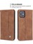 Apple iPhone 12 Mini Telefon Kılıfı Için Cüzdan Tasarımı Pu Deri Retro Folio Flip Case Standı Manyetik Otomatik Absorbed Şok Geçirmez Koruma Kapağı 5.4 Inç-Kahverengi (Yurt Dışından) 2