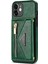 Apple iPhone 12 Mini Telefon Kılıfı Için 5.4 Inç Kickstand Tasarım Cüzdan Anti-Çizelge Damla Damlı Pu Deri+Tpu Mobile, Long Lanyard-Green ile (Yurt Dışından) 3