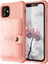 Apple iPhone 12 Mini Telefon Kılıfı Kickstand Deri Kaplamalı Tpu Koruyucu Kapak Kart Tutucu [dahili Manyetik Sayfa] -Rose Altın (Yurt Dışından) 2