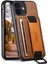 Apple iPhone 12 Mini Telefon Kılıfı H13 5.4 Inç Kart Tutucu Kılıfı Kickstand Deri Kaplamalı Pc+Tpu Telefon Kapak-Kahverengi (Yurt Dışından) 1