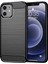 Apple iPhone 12 Mini Telefon Kılıfı Için 1.8mm Karbon Fırçalı Doku Doku Isı Dağılımı Geri Kılıf Esnek Tpu Kapak 5.4 Inç-Siyah (Yurt Dışından) 1